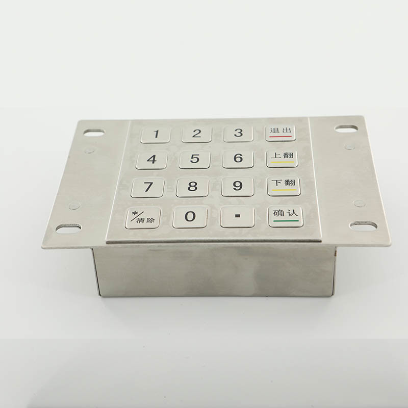 IP65 مقاوم للماء ATM Pin Pad 304 الفولاذ المقاوم للصدأ لمفاتيح كشك الدفع EPP 16