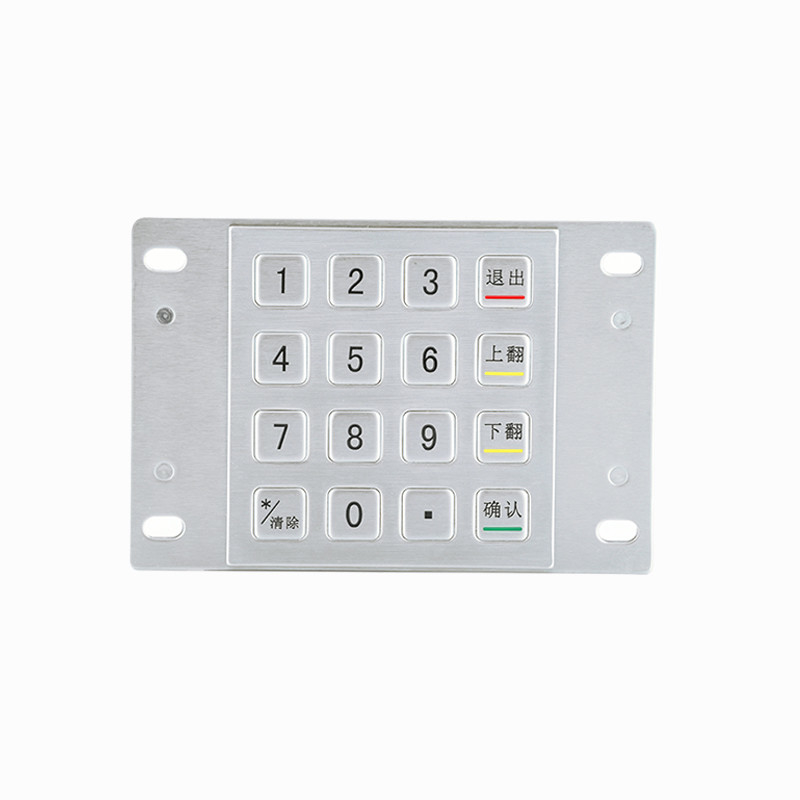 304 أجهزة الصراف الآلي من الفولاذ المقاوم للصدأ محفظة الدفع كيوسك IP65 لوحة مفاتيح معدنية مشفرة مع 16 مفتاحًا