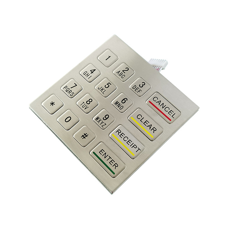لوحة مفاتيح رقمية معدنية مضادة للماء من الفولاذ المقاوم للصدأ 100 × 100 مم مع USB لآلة البيع