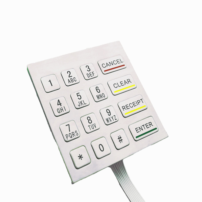 4 × 4 مقاوم للماء IP65 الفولاذ المقاوم للصدأ المفاتيح الرقمية المعدنية لجهاز كيوسك الخدمة الذاتية