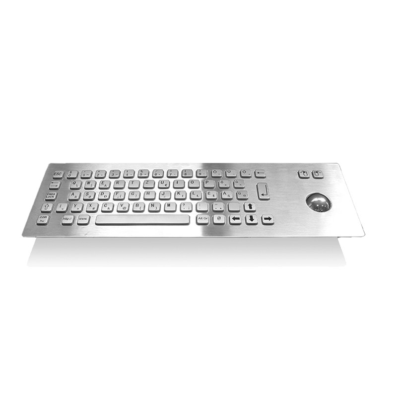 لوحة مفاتيح معدنية صناعية من الفولاذ المقاوم للصدأ IP65 مع جهاز إدخال Trackball للكيوسك ذاتية الخدمة